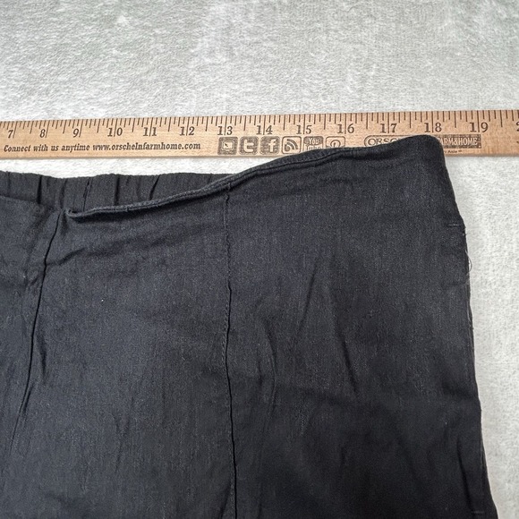 J Jill Linen Stretch Womens Large Black‎ Linen Blend Stretch Crop Leg Pants Boho - Picture 6 of 9